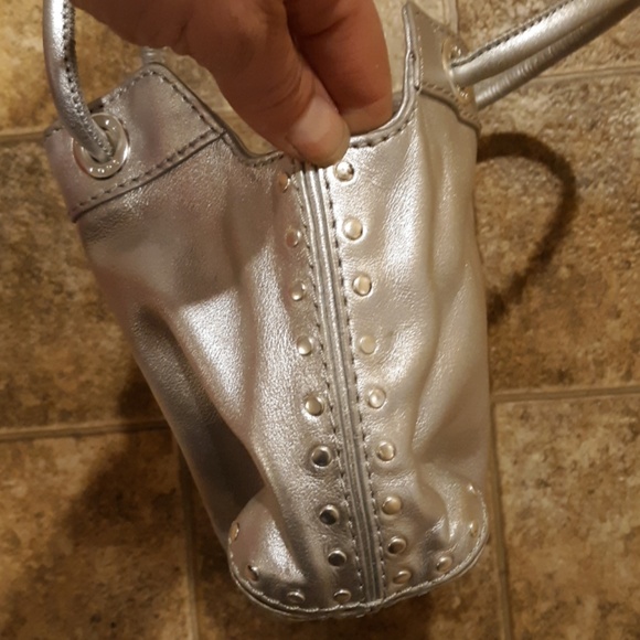 Michael Kors Studded Metallic Leather Tote Bag. - Picture 3 of 7